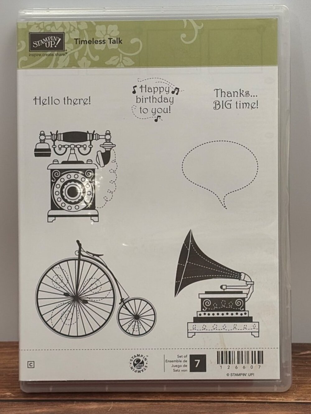 STAMPIN' UP! 126607 TIMELESS TALK CLEAR MOUNTED RUBBER STAMP SET TELEPHONE
